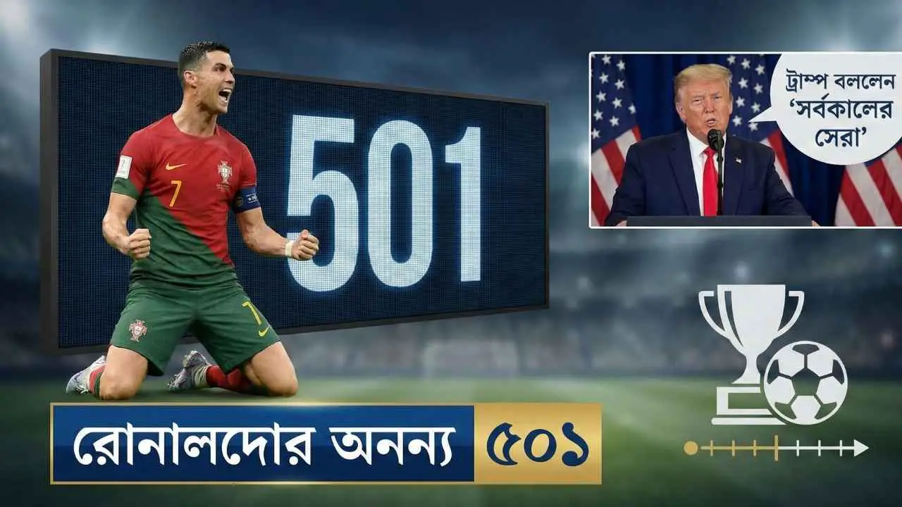 রোনালদোর অনন্য ৫০১, ট্রাম্প বললেন ‘সর্বকালের সেরা’