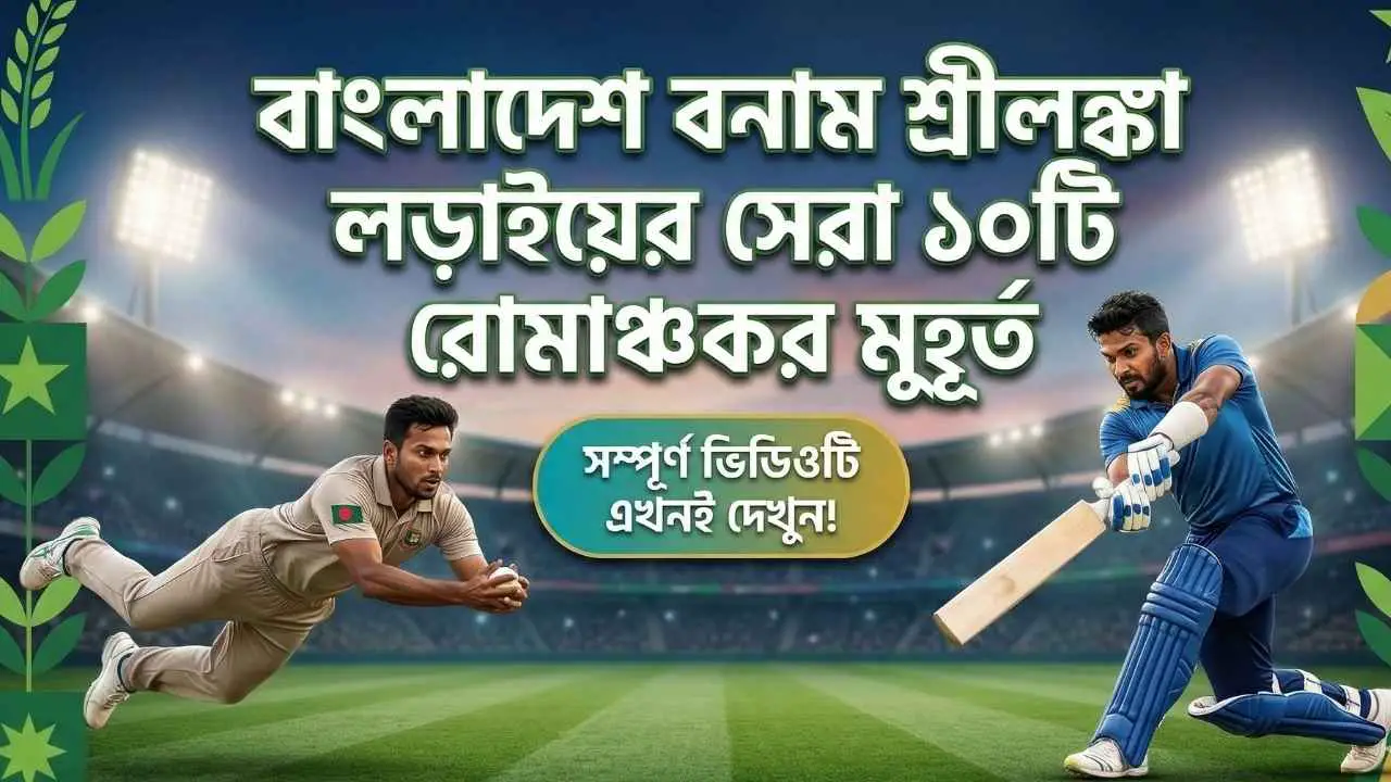 বাংলাদেশ বনাম শ্রীলঙ্কা লড়াইয়ের সেরা ১০টি রোমাঞ্চকর মুহূর্ত