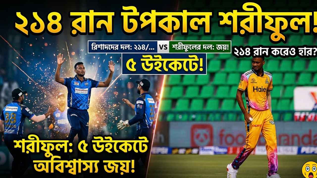 রিশাদদের ২১৪ রান টপকালো শরীফুলের দল ৫ উইকেটে